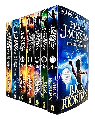 Percy Jackson Collection 7 Books Set (Lightning Thief, Sea of Monsters, Titan's Curse, Battle of the Labyrinth, Last Olympian, Greek Heroes, Greek Gods)