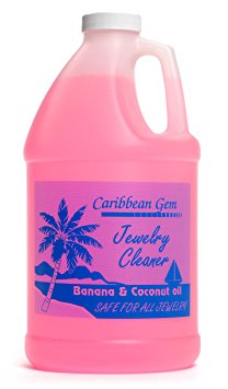 Caribbean Gem Banana & Coconut Oil Jewelry Cleaner 1/2 Gallon, Safe for All Jewelry, DVDs, Blue Ray Disc