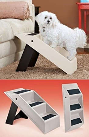 Portable Plastic Folding 3-Step Pet Stairs Climber For Smaller Pets