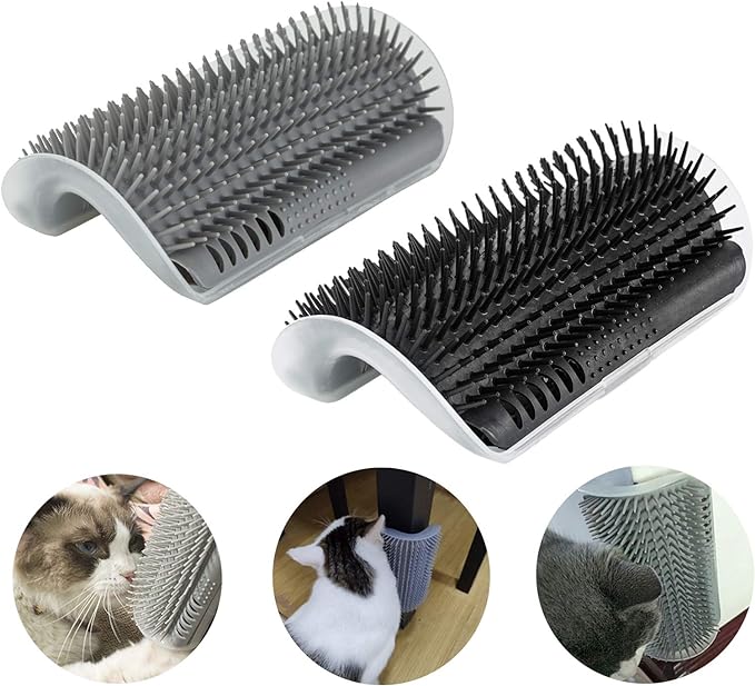 TCBOYING Cat Self Groomer, 4 Pack Cat Grooming Brush, Cat Face Scratcher, Wall Corner Groomers Soft Grooming Brush Cat Massage Combs for Short Long Fur Cats, Softer Massager Toy for Kitten