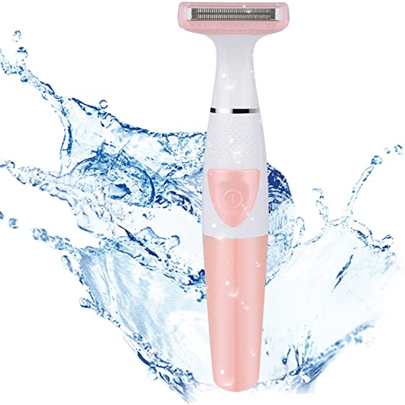 WIOR Electric Razor for Women, Cordless Battery-Operated Electric Shaver, IPX7 Waterproof Bikini Trimmer for Wet/Dry Use, Portable Hair Removal Tool for Ladies Girls Public Hair Arms Legs Underarms