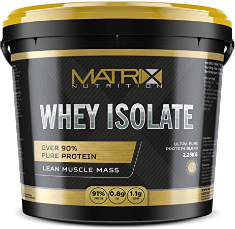 Matrix Nutrition Pure Whey Protein Isolate | Low Fat & Sugar Lean Muscle Builder Powder (Strawberry, 2.25KG)