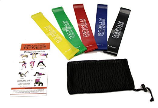 Serious Steel Fitness 12" Mini Loop Resistance Band Rehab, Prehab, Dynamic Exercises Carrying Bag Included and Quick Start Guide Included