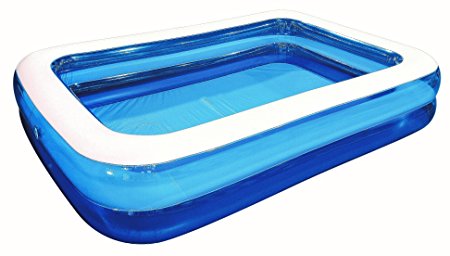 Jilong Rectangular Family Inflatable Pool, 2 Ring, Blue, 103" x 69" x 20"