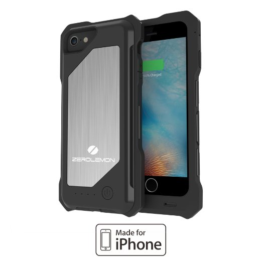 iPhone 6 Battery Case Apple MFi Certified ZeroLemon ZeroShock External Protective 3500mAh Capacity for iPhone 6 47 Fits All Mobel carriers of iPhone 6 - Lightning Connector Output MicroUSB Input -Black