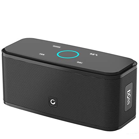 Bluetooth Speaker DOSS SoundBox, Portable Wireless Bluetooth 4.0 Touch Speakers with 12W HD Sound and Bold Bass, Handsfree, 12H Playtime for Echo Dot, iPhone, iPad, Samsung, Tablet, Gift Ideas[Black]