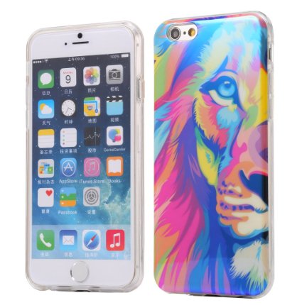 Iphone 6 Case Iphone6 Case with Blue Light Flexible Soft TPU Iphone 6 47 Case Slim Bellivin Full Protective Unique Stylish Durable Soft TPU Cases Cover for Iphone 6 47 Red Yellow Green Blue Black Colorful Lion Head