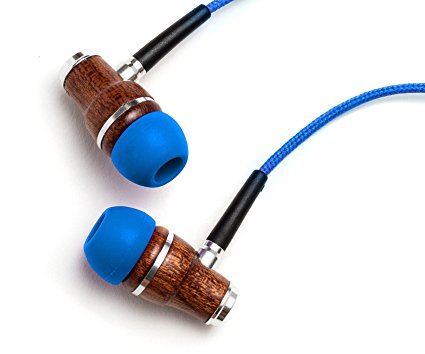 Symphonized NRG Premium Genuine Wood In-ear Noise-isolating Headphones with Mic (Blue)