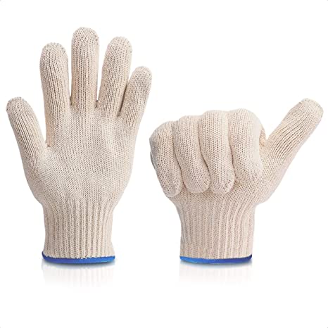 Heat Resistant Gloves Cooking for Indoor & Outdoor - Heat Safe Food Gloves - Heat Resistant Gloves Baking - Thick Cotton Gloves for Hands - Kitchen Gloves Heat Resistant with 896 Degree Resistance