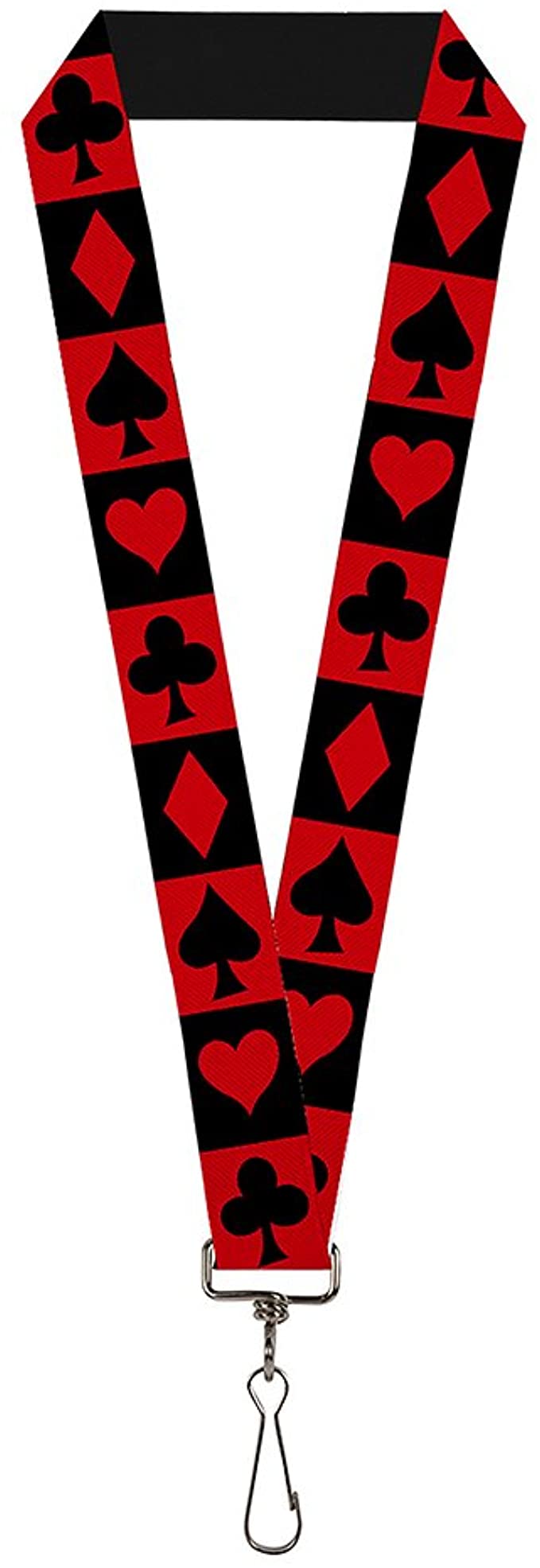 Buckle Down Lanyard-1.0-Alice in Wonderland Card Suits Red/Black