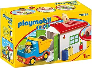 Playmobil 1.2.3 Construction Truck with Garage