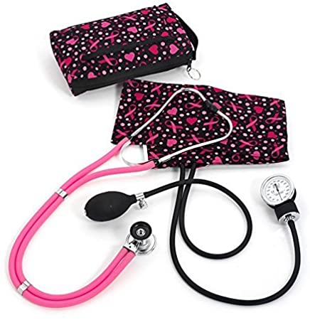 Prestige Medical Aneroid Sphygmomanometer/Sprague-Rappaport Kit, Ribbons and Hearts Black
