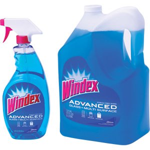 Windex Advanced Glass & Multi Surface Cleaner 32oz Spray Bottle   172oz (1.34gal) Refill