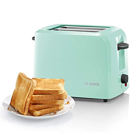 Bosch TAT3A012GB Country 2 Toaster, 980 W, Mint Green