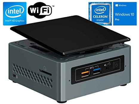 Intel NUC 6 Essential Kit (NUC6CAYH), Intel Celeron J3455, 4GB DDR3, 128GB SSD, 4k Support, Dual Monitor Capable, WiFi, Bluetooth, Windows 10 Professional 64Bit … (Celeron|Tall| 4GB Ram   128GB SSD)