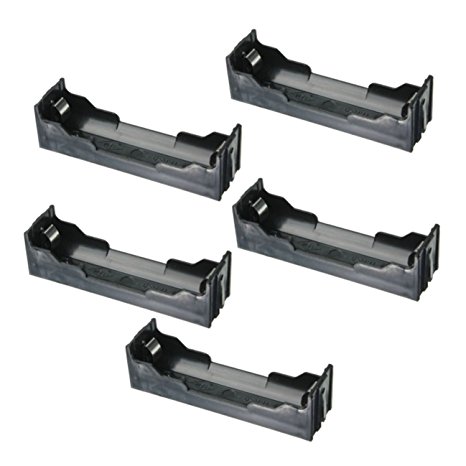 Battery Case Holder - TOOGOO(R) 5pcs Black DIY ABS Storage Box Holder Case For Li-ion 18650 3.7V Battery 2 Pins