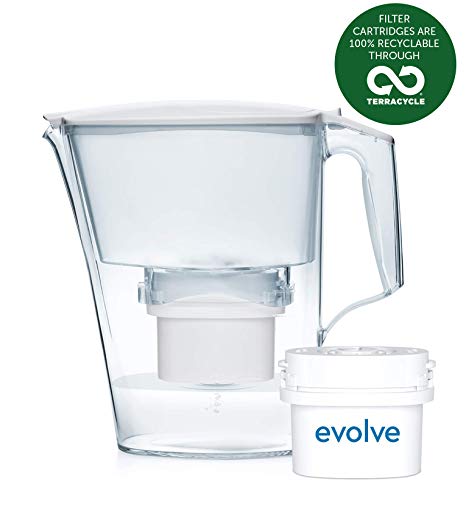 Aqua Optima Liscia Filter Jug with 1 x 30 Day Evolve filter  - 1 Month Pack - White