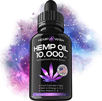 Hemp Oil for Pain Relief   Hemp Extract 10000 MG   Rich in Vitamin D & Vitamin E & Omega 3, 6, 9 | Efficient Pain, Anxiety & Stress Relief | Made in USA | Anti-Inflammatory and Antioxidant Boost