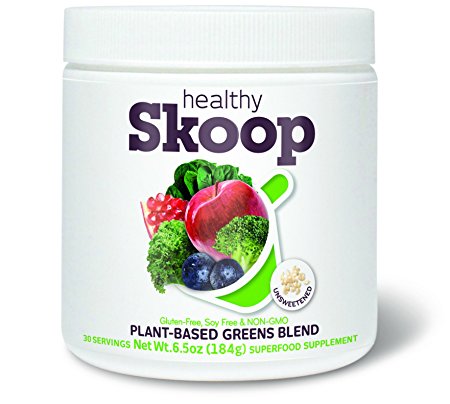 Healthy Skoop A-Game Plant-Based Daily Greens Shake with Adaptogens, Unsweetened, 6.5 Ounces
