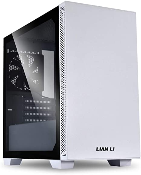 Lian Li microATX Mid-Tower Computer Case PC Gaming Case Chassis w/Tempered Glass Side Panel, Magnetic Dust Filter, Water-Cooling Ready, Side Ventilation and 2x120mm PWM Fan Pre-Installed (205M, White)