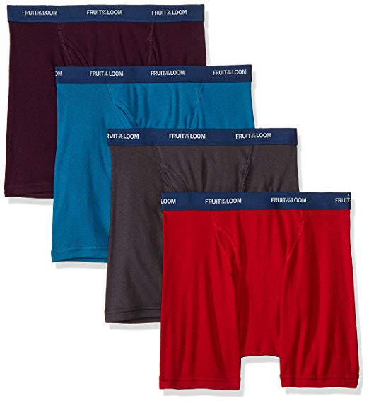 Fruit of the Loom Men's  Low Rise Boxer Brief - Colors May Vary(Pack of 4)