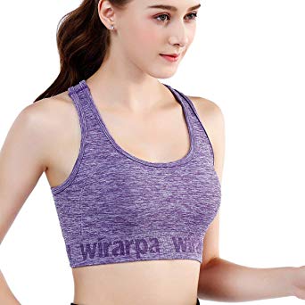 wirarpa Sports Bra for Women Medium Impact Yoga Workout Bra Padded - Ladies Gym Activewear Bra Multipack