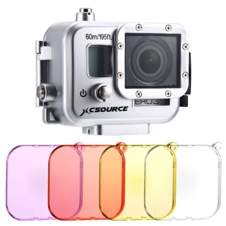 XCSOURCE Professional Waterproof Underwater Housing Case with 4PCS Colour Filters for GoPro Hero 3 3 Silver