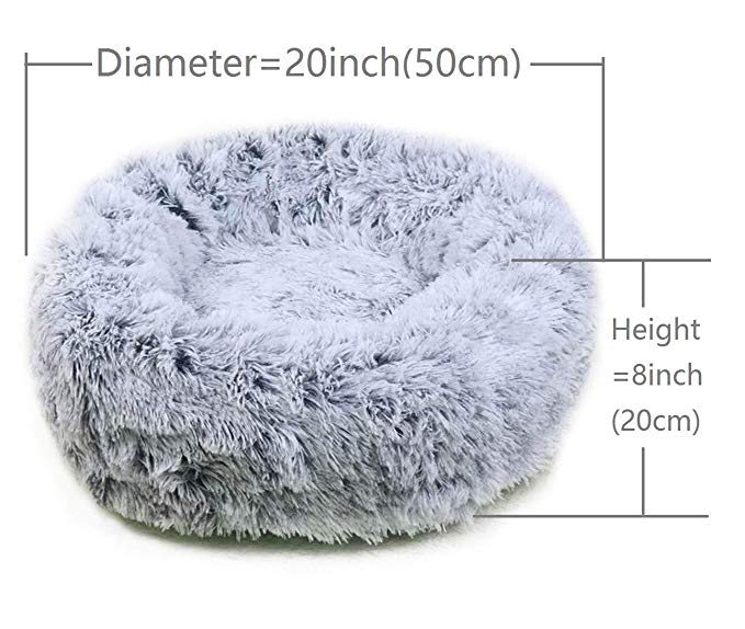 Long Plush Round Pet Kennel Beds for Dogs & Cats