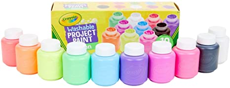 Crayola Washable Kids Paint Set, 2oz Bottles, 10 Count, Assorted Neon