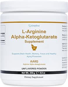 AAKG Arginine Powder, L-Arginine Alpha-Ketoglutarate Supplement, 2000mg Per Serving, Supports Brain Health, Memory, Focus and Healthy Aging Processes, 250g Powder Supplement