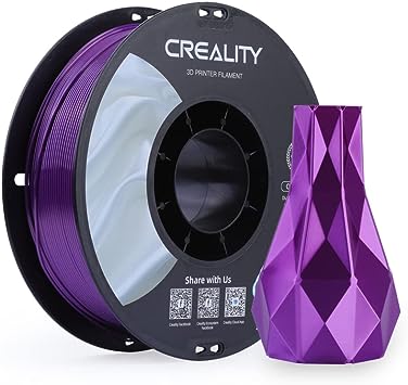 Creality Silk 3D Printing Filament, PLA Filament 1.75mm Silk Shiny PLA Filament  /-0.02mm, 3D Printing Filament 1KG/2.2lb (Purple)