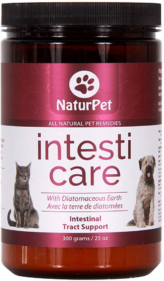 NaturPet Intesti Care for Dogs & Cats | Natural Alternative to Chemical Dewormers | Promotes a Healthy intestinal Tract Free of parasites and Worms | Contains Diatomaceous Earth
