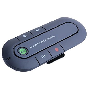 Findway Bluetooth Speakerphone Portable Multipoint Wireless Hands-Free Bluetooth Sun Visor In-Car Speakerphone Car Kit for IPhone, iPad , and Any Bluetooth Smartphone-iPhone, Android,Blackberry,etc Black