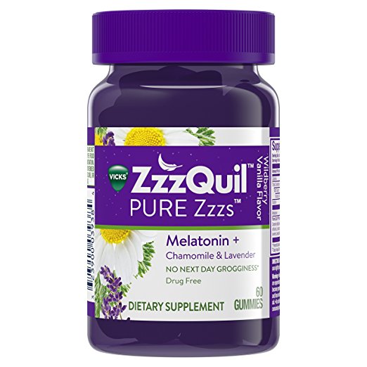 Vicks ZzzQuil PURE Zzzs Melatonin Sleep Aid, 60 Gummies