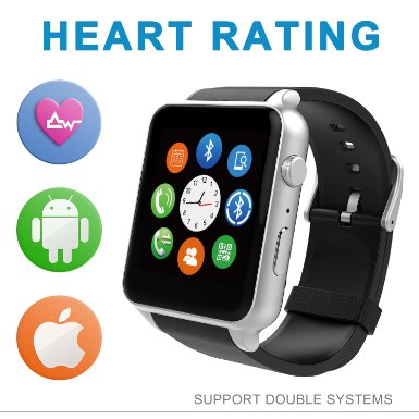 Starrybay 2015 Hot Smartwatch 154 Touch Screen and SIM Card Bluetooth Camera Phone Smart Watch for Apple Iphone Samsung Galaxy Note Android Smartphones