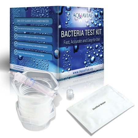 AquaVial Bacteria in Water Test Kit, Results in as Little as 15 Minutes, Do-it-Yourself, No Lab Analysis Required