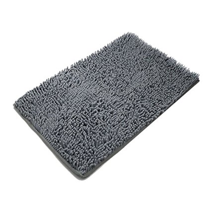 Bathroom Rugs,SKL Non-slip Absorbent Microfiber Shag Bath Mats Soft Shower Rug (60 * 40CM, Grey)