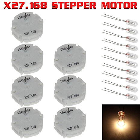 Partsam 7X GM 03 06 X27 168 Replaces XC5.168 X25.168 Stepper Motors Gauge   10 Bulbs
