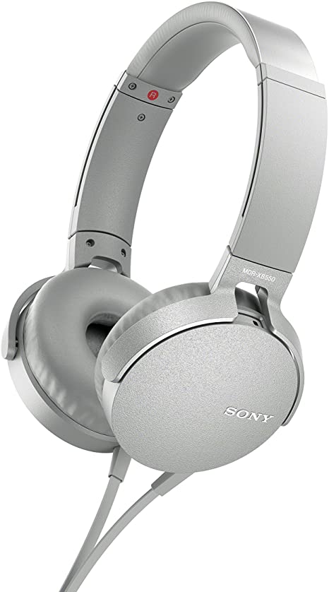 Sony XB550AP Extra Bass On-Ear Headset/Headphones with mic for Phone Call, White