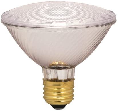 Satco S2235 39 Watt (50 Watt) 530 Lumens PAR30 Short Neck Halogen Wide Flood 50 Degrees Clear Light Bulb, Dimmable