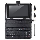 TOMTOP Protective Leather Case  Mini USB Keyboard for 7 inch 7 Tablet PC Black
