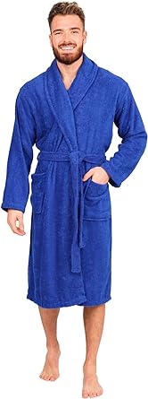 Adore Home Mens 100% Cotton Bathrobe Terry Towelling Shawl Collar Bath Robe Dressing Gown