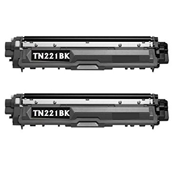 HI-VISION HI-YIELDS Compatible Toner Cartridge Replacement for Brother TN221 (2 Black, 2-Pack)
