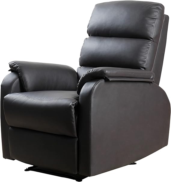 HOMCOM Fauteuil de Relaxation inclinable avec Repose-Pied Ajustable revêtement synthétique Brun foncé