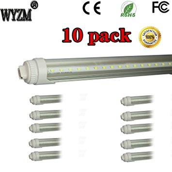 WYZM 10-Pack 40W 8ft LED Tube (R17d) Base T12 LED Tube Light,Replacement for Philips 38177-4 - F96T12/CW/HO - 110 Watt Fluorescent Tube (10-Pack Cool White)