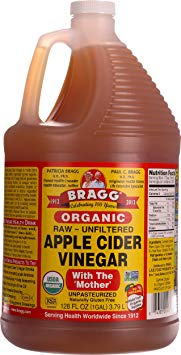 Bragg Organic Apple Cider Vinegar, Raw, Unfiltered, with The Mother, 128 Ounce