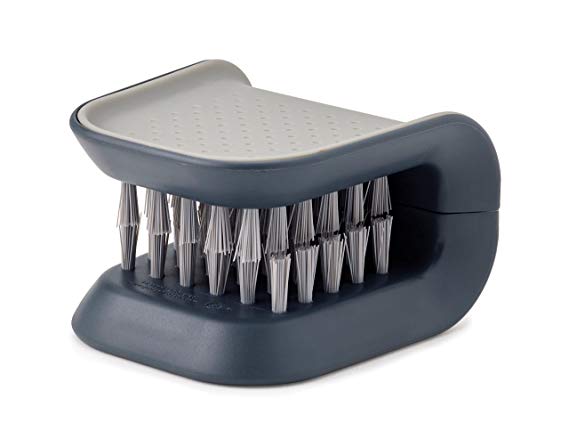 Joseph Joseph 85106 BladeBrush Knife and Cutlery Cleaner Brush Bristle Scrub Kitchen Washing Non-Slip, One Size, Gray