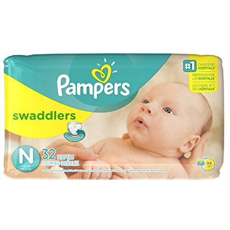 Pampers Swaddlers Diapers, Size N, Jumbo Pack, 32 ct