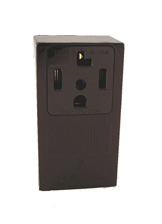 Leviton GIDDS-606573 55054 Single-Surface Dryer Receptacle (4-wire), Pack of 1, Black