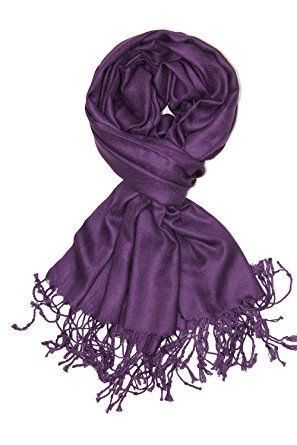 Achillea Large Soft Silky Pashmina Shawl Wrap Scarf in Solid Colors